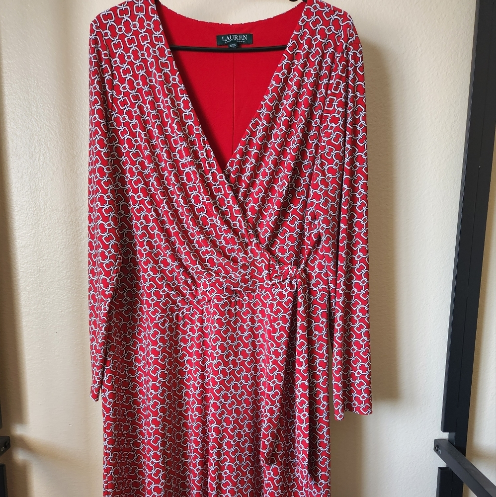Ralph Lauren Red faux wrap dress